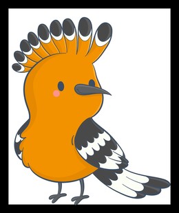 可爱戴胜鸟卡通形象