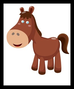 可爱卡通棕色小马形象