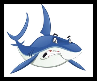 卡通蓝色鲨鱼形象