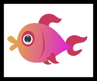 可爱粉色小鱼插画