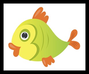 可爱卡通小鱼形象