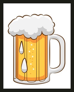 满溢泡沫的啤酒杯