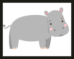 可爱卡通河马形象