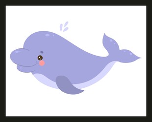 可爱卡通小鲸鱼形象