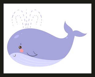可爱卡通小鲸鱼插画