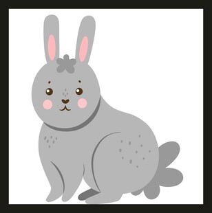 可爱灰兔子卡通形象