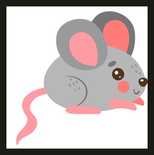 可爱小灰鼠卡通形象