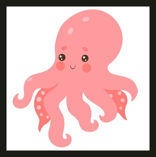 可爱粉色小章鱼插画