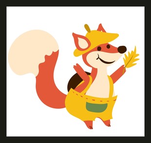 可爱狐狸农夫形象插画