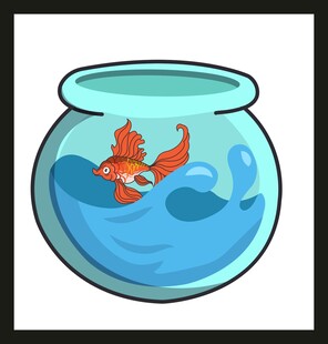 鱼缸中的红色金鱼