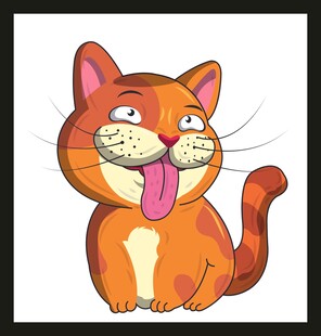 吐舌橘猫卡通形象