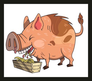 贪吃小猪吃美食