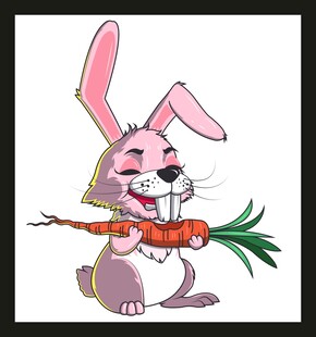 兔子开心啃食胡萝卜