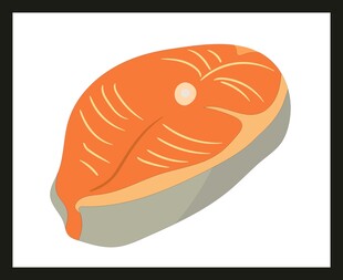 新鲜三文鱼切片