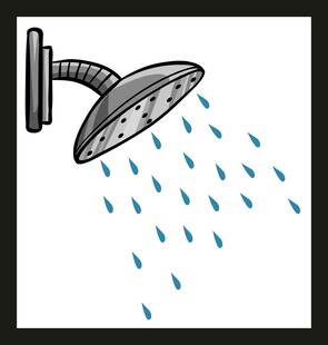 淋浴喷头喷水场景