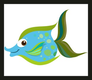 可爱卡通小鱼插画