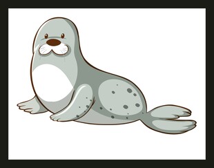 可爱卡通海豹形象