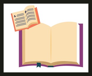 翻开的书籍与书页