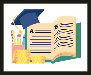 毕业与学习元素插画