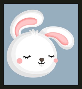 可爱闭眼小兔头