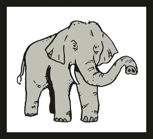 卡通大象插画