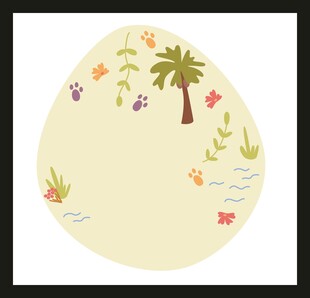 热带风情蛋形海洋插画