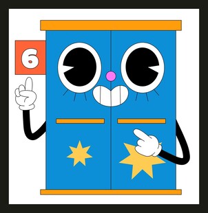 数字卡通形象欢乐展示