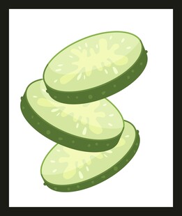 堆叠的绿色黄瓜切片