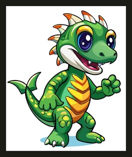 可爱绿色卡通小恐龙