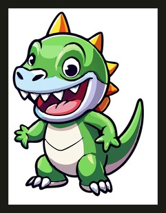 可爱绿恐龙卡通形象