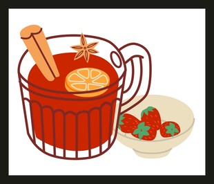 热红酒配草莓与香料