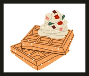 巧克力上的美味冰淇淋