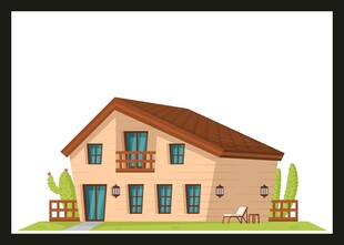 温馨两层小别墅外观图