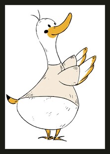 可爱卡通鸭子站立形象
