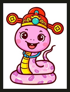 卡通蛇形象头戴华丽头饰