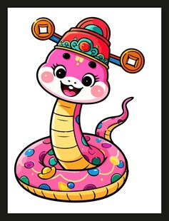 卡通蛇形象贺岁吉祥物