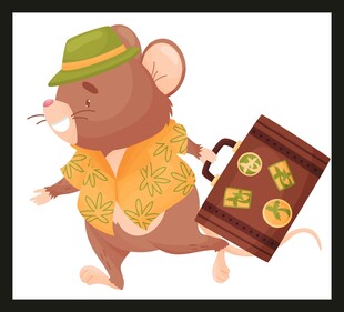 旅行鼠带着美食开启旅程