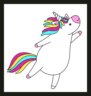 可爱独角兽欢快起舞