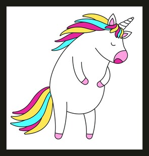 可爱彩虹独角兽卡通形象
