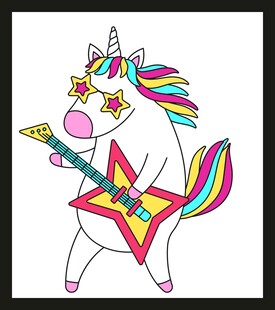 独角兽弹吉他卡通形象