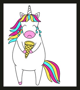 独角兽手持冰淇淋