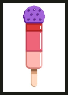 紫色顶双色冰淇淋