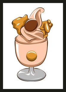 美味冰淇淋甜点插画