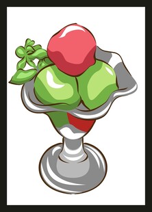 水果冰淇淋甜品插画