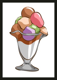 美味冰淇淋圣代插画