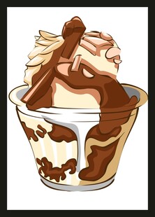 美味巧克力冰淇淋杯
