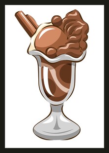 巧克力冰淇淋甜品特写