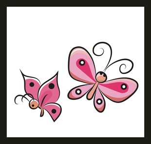 粉色蝴蝶插画
