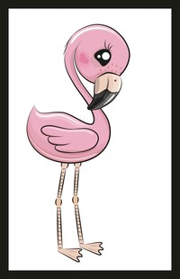 可爱粉色火烈鸟插画