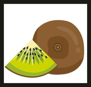 新鲜猕猴桃切片与整果